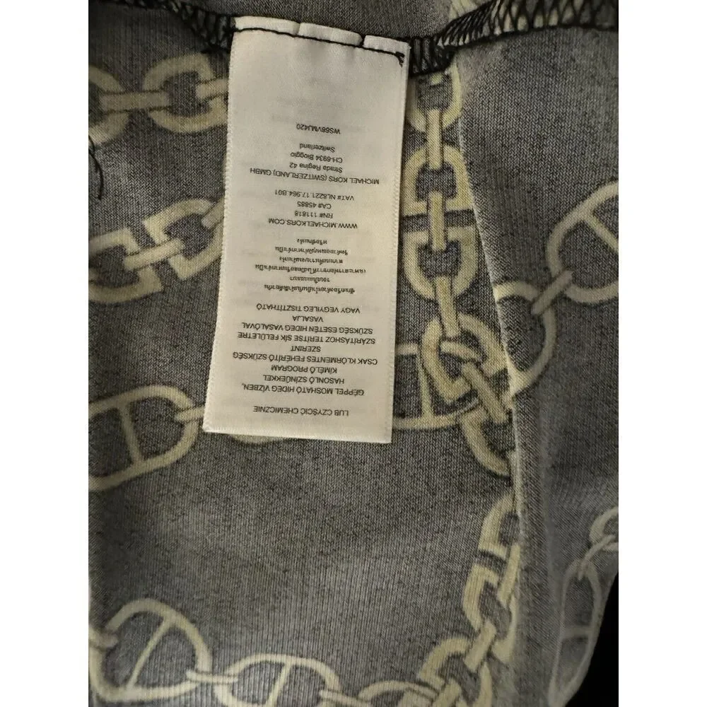 NWT $110 Michael Kors Keegan Chain-Link Long Sleeve Plus Size Border Dress 3x